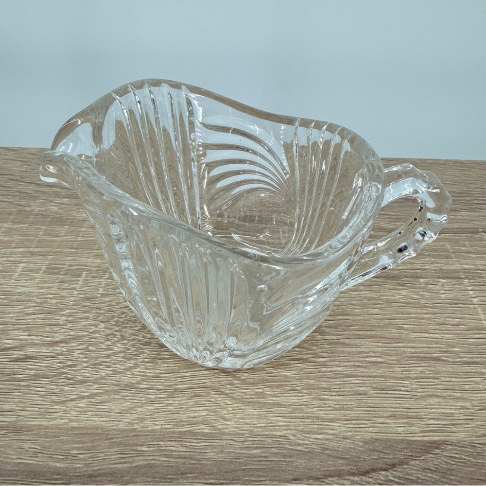 Vintage Princess House Heritage Crystal Creamer Swirl & Dots Lead Glass Bavaria